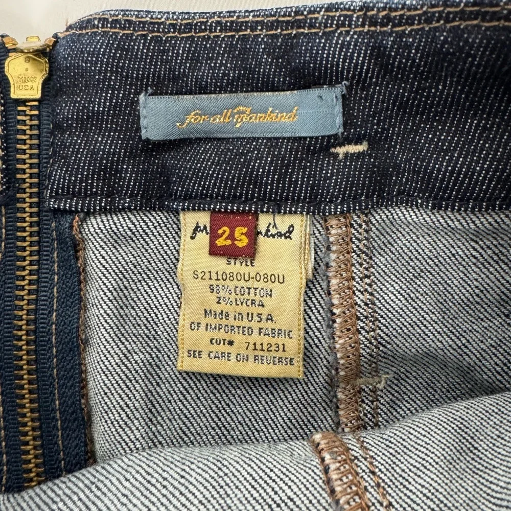 7 For All Mankind‎ Denim Jean Pencil Skirt With Belt Blue Size 25
